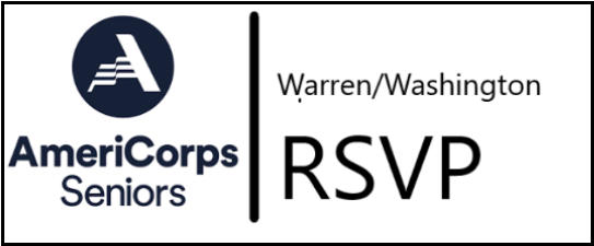 WarrenWashington RSVP logo with AmeriCorps. Retired Senior Volunteer Program